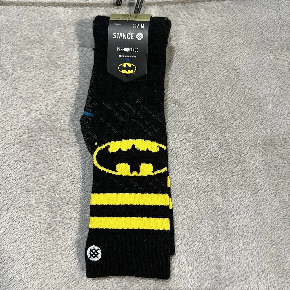Stance Batman Snow Socks Mens Medium Black Over Calf Performance Ski FEEL360 New